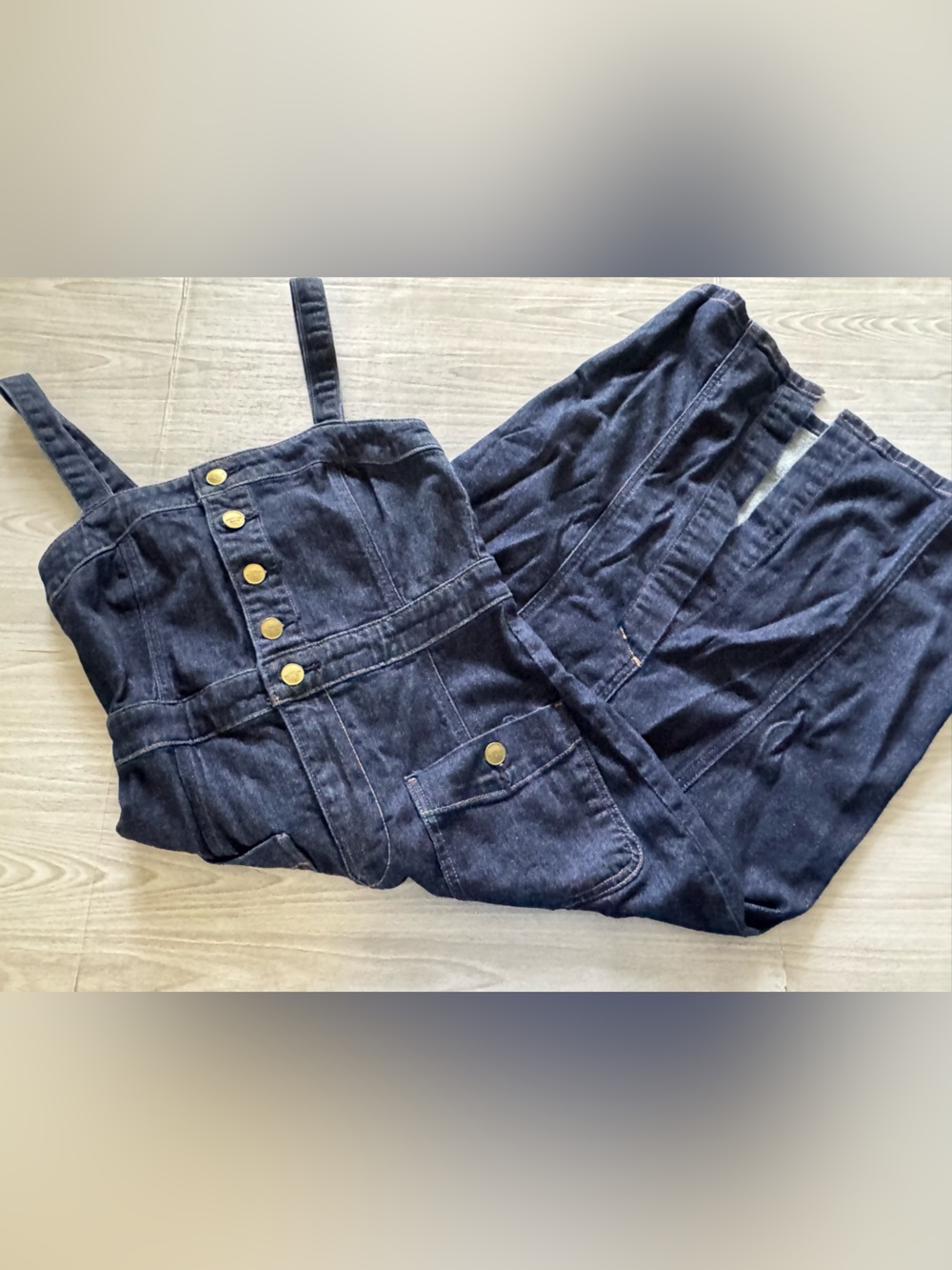 American Eagle Outfitters Dark Indigo Denim Jumpsuit
